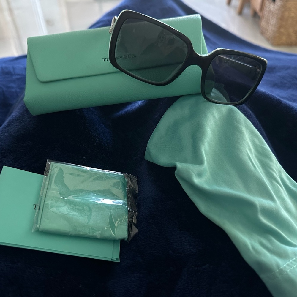 Tiffany & Co. Sunglasses with Black Frame and Teal Accents